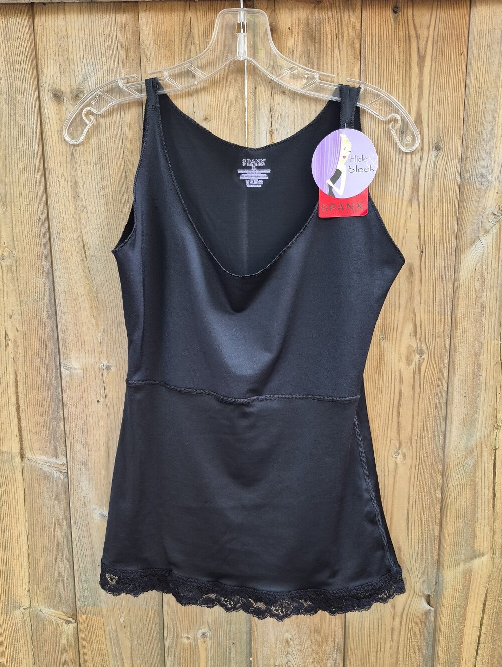 SPANX Size Xl Hide And Sleak Black Cami With Lace New With Tags